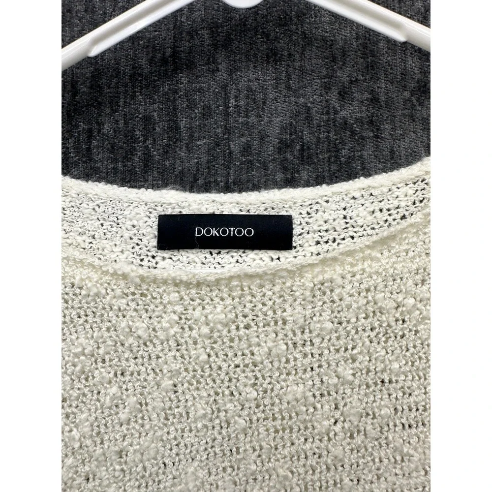 Dokotoo Sweater Womens‎ Medium White Colorblock Striped Comfy Cable Knit Winter